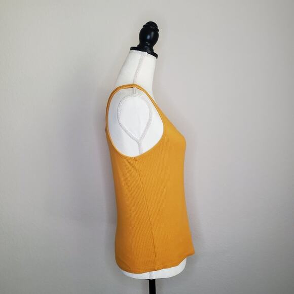 Madewell Yellow Ribbed Tank Top Small - Picture 2 of 8